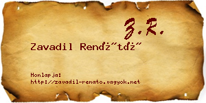 Zavadil Renátó névjegykártya